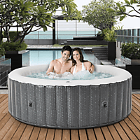 MSPA Comfort Ottoman C-OM061 Spa Pool Whirlpool, anthrazit weiß, Rattanoptik
