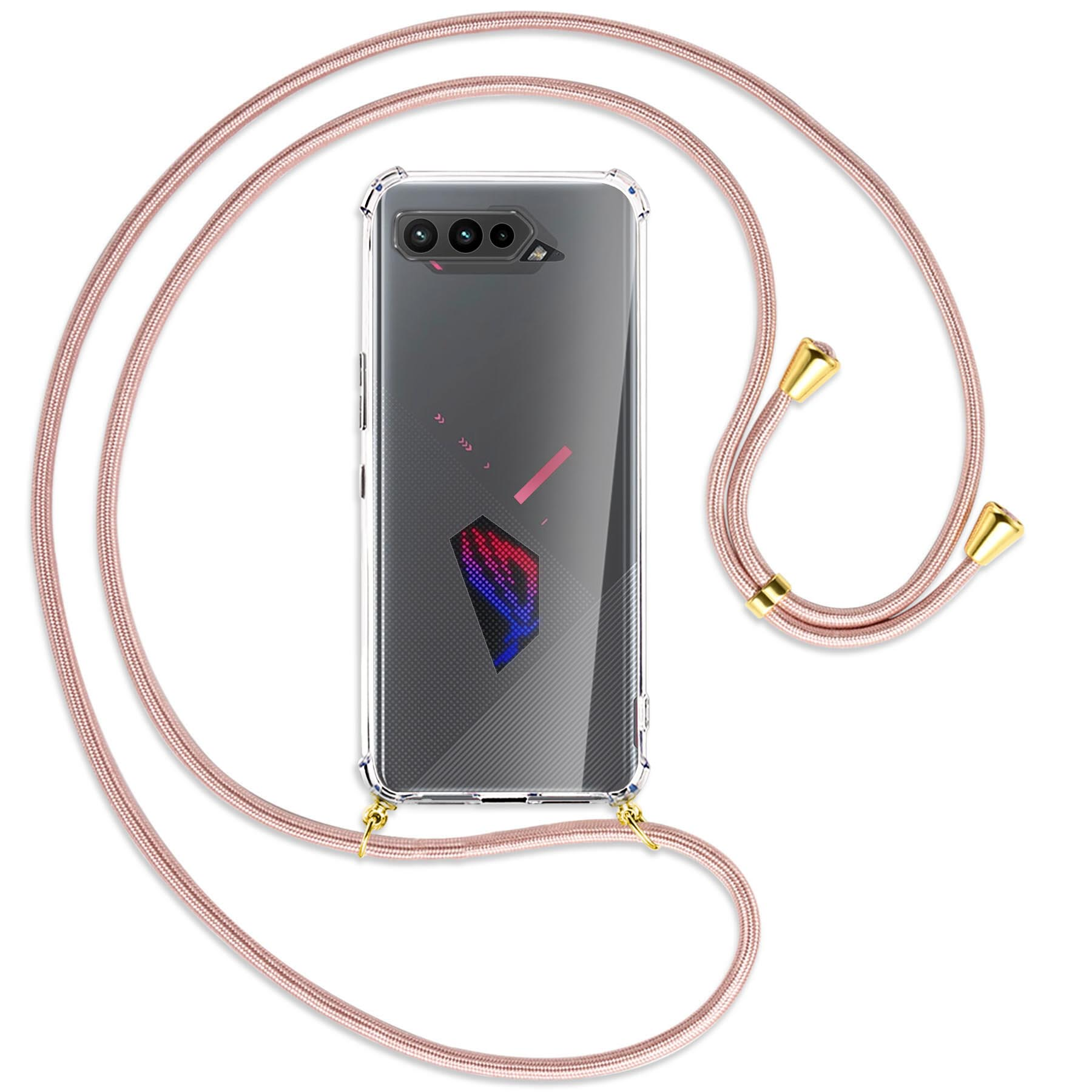 MTB MORE ENERGY Phone Umhänge-Hülle Rosegold Ultimate, ROG Kordel, 5 Gold Backcover, Pro, / mit 5 Asus, 5