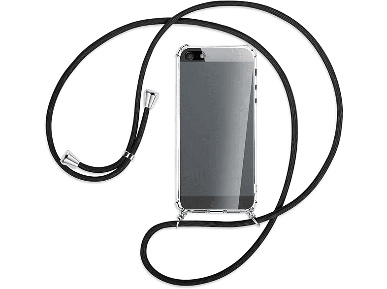 iPhone Backcover, Apple, mit Schwarz iPhone Umhänge-Hülle iPhone Silber 5, MTB SE, / Kordel, MORE 5s, ENERGY