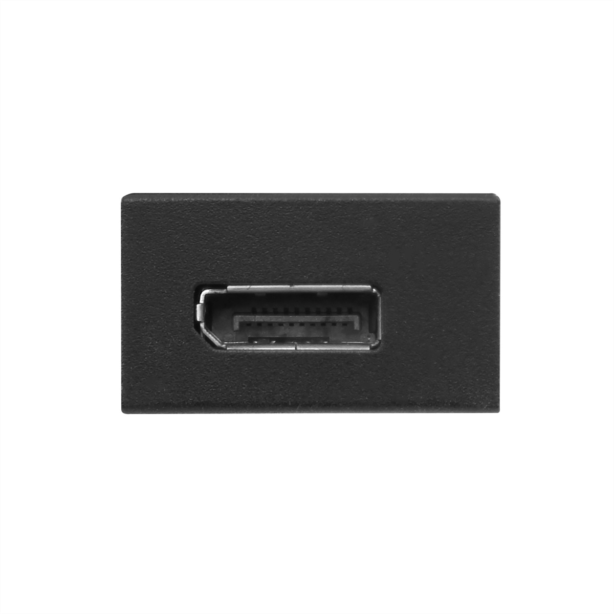 Czarny konektor z portem Mini DisplayPort. Znajduje się na białym tle.