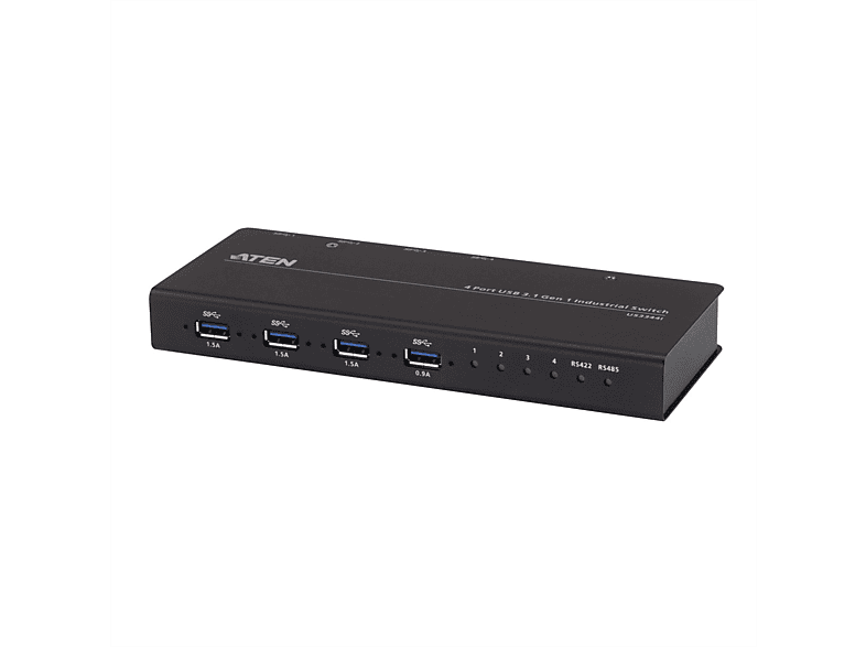 ATEN US3344i Industrie Hub Switch 4 x 4 USB 3.1 Gen 1, Switchbox, automatisch, schwarz