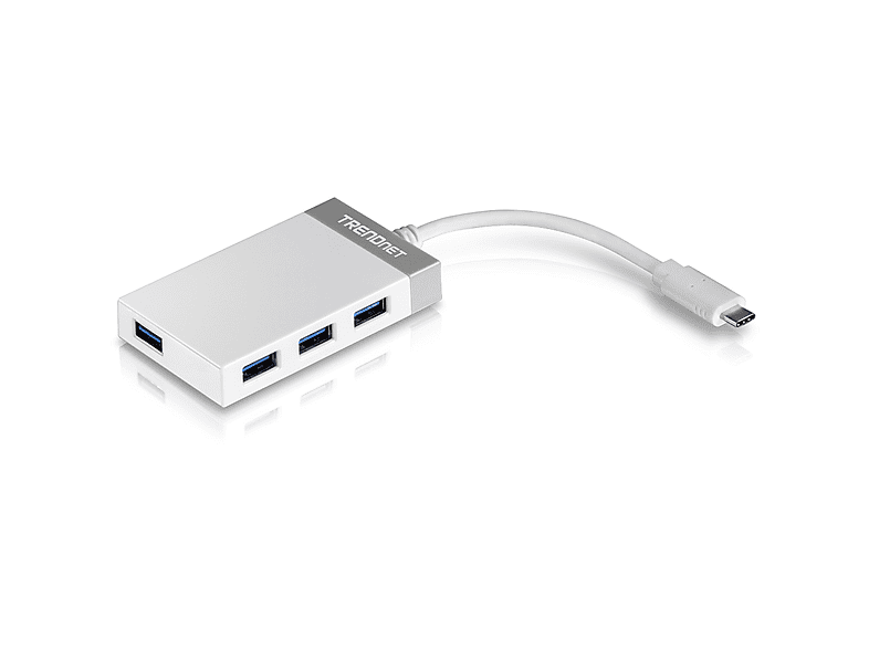 TRENDNET TUC-H4E 4-Port USB-C Hub, Version grau Mini Hub USB v2.0R