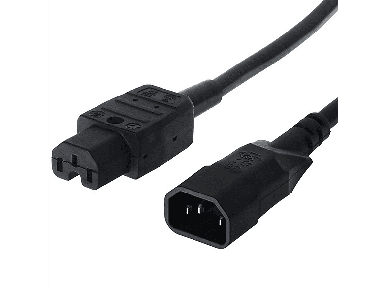 Wiltec Netzkabel 1,4 M – H03VV-F 3x0,75 Mm², Mit Abgewinkeltem Schutzkontakt Für PC, Monitor, Konsole