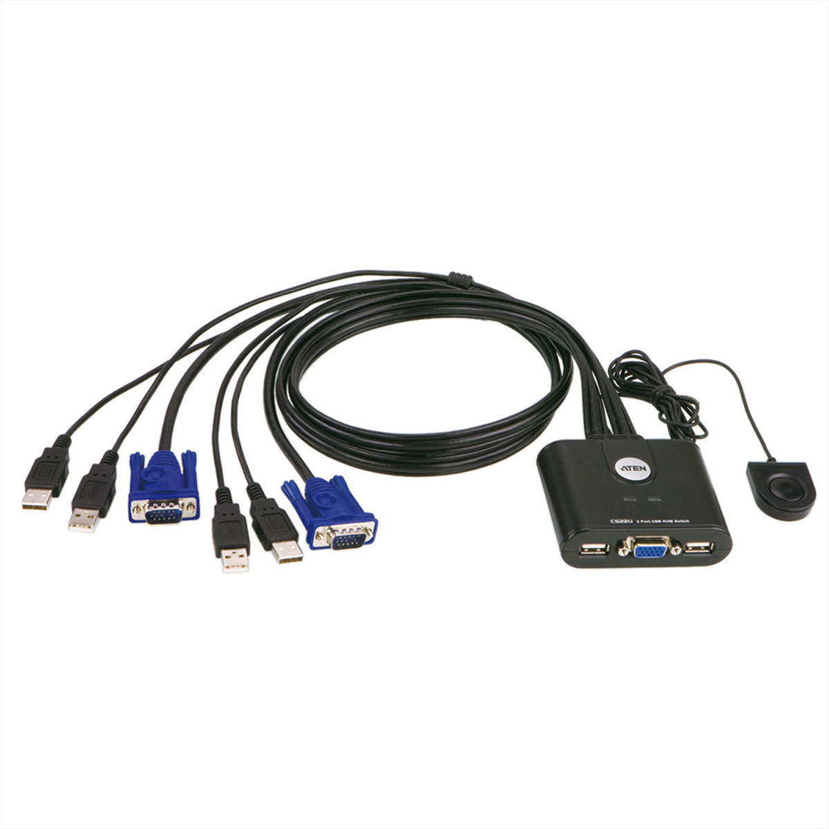 Switch VGA, KVM-Switch, 2 Ports USB, CS22U VGA KVM ATEN