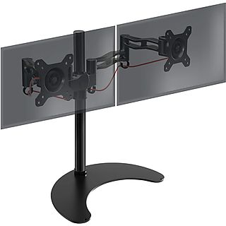 Soportes para monitor  - Duronic DM35D2 BK Soporte para 2 monitores de 13 a 27" -Giratorio e Inclinable - Capacidad 8kg DURONIC, Negro