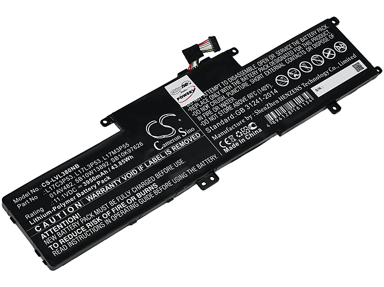 POWERY Akku für Lenovo ThinkPad L390 20NSS2SG2H Li-Polymer Akku, 11.1 Volt, 3950mAh