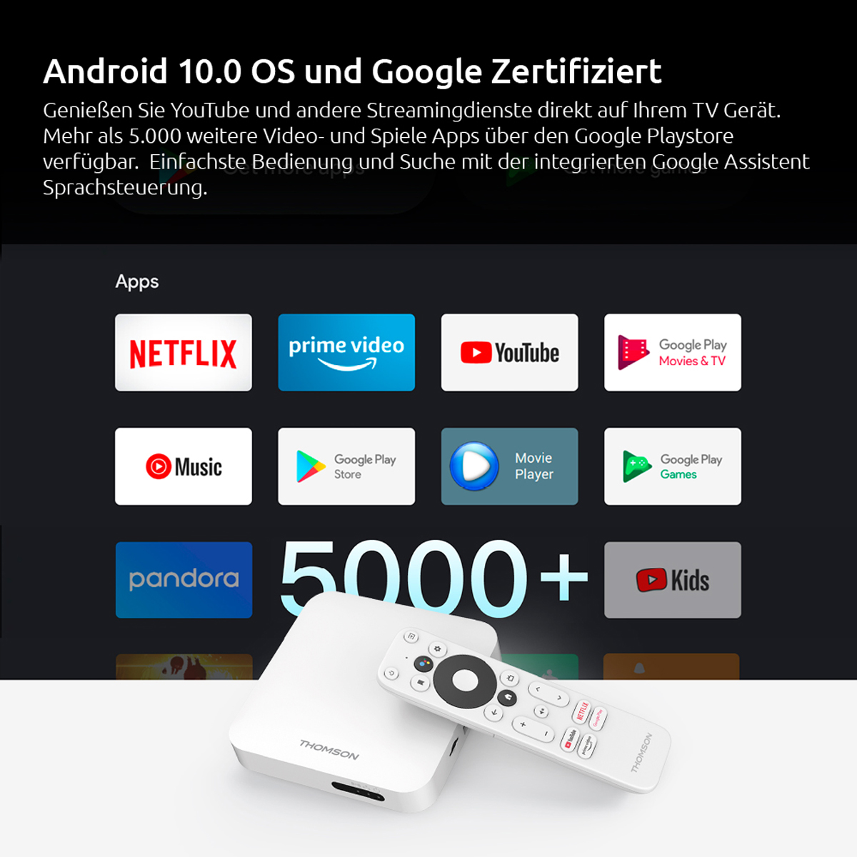 4K Box TV THA-100 Streaming mm Android 110 THOMSON