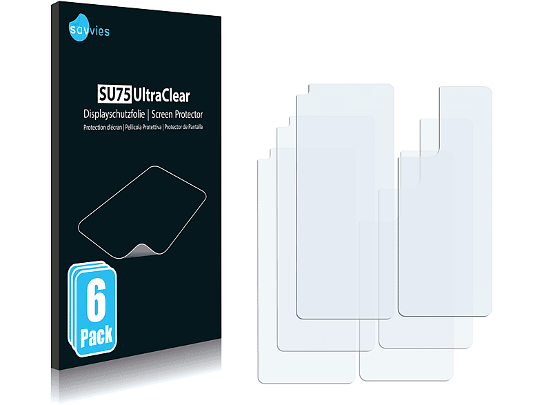 klare Rückseite)) 9 OnePlus Pro 6x + (Vorder Schutzfolie(für SAVVIES