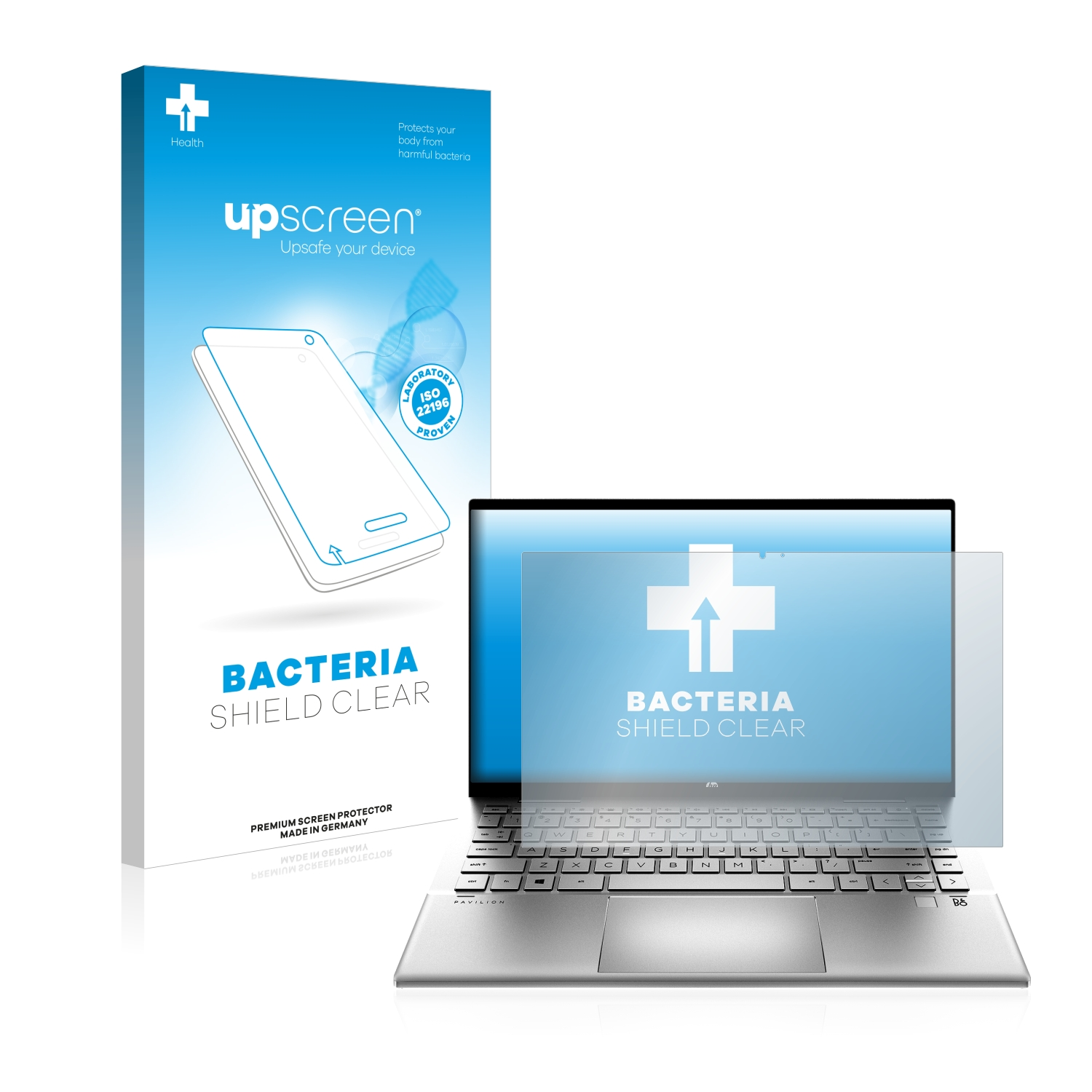 UPSCREEN antibakteriell klare Schutzfolie(für HP x360 Pavilion 14-dy0155ng)