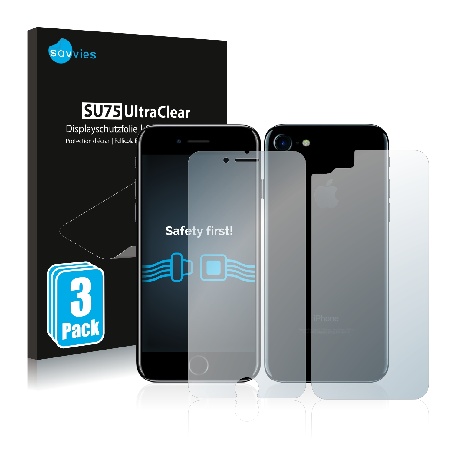 SAVVIES 6x klare Schutzfolie(für iPhone 7) Apple