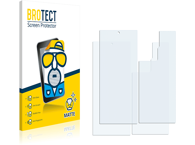 BROTECT 2x matte Schutzfolie(für ZTE Axon 30 Ultra 5G (Vorder + Rückseite))
