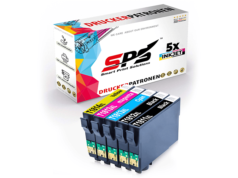 SPS S-12931 Tintenpatrone Schwarz Cyan Magenta Gelb (18XL / Expression Home XP-425)
