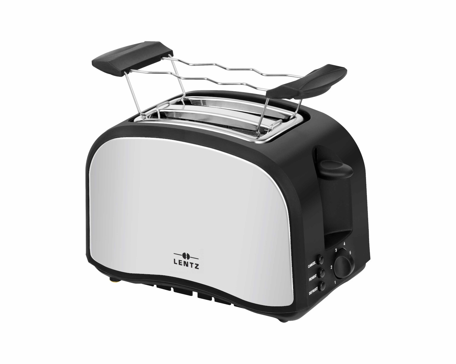 Schwarz (800 2) Schlitze: T74140S2 LENTZ Toaster Silber Watt,