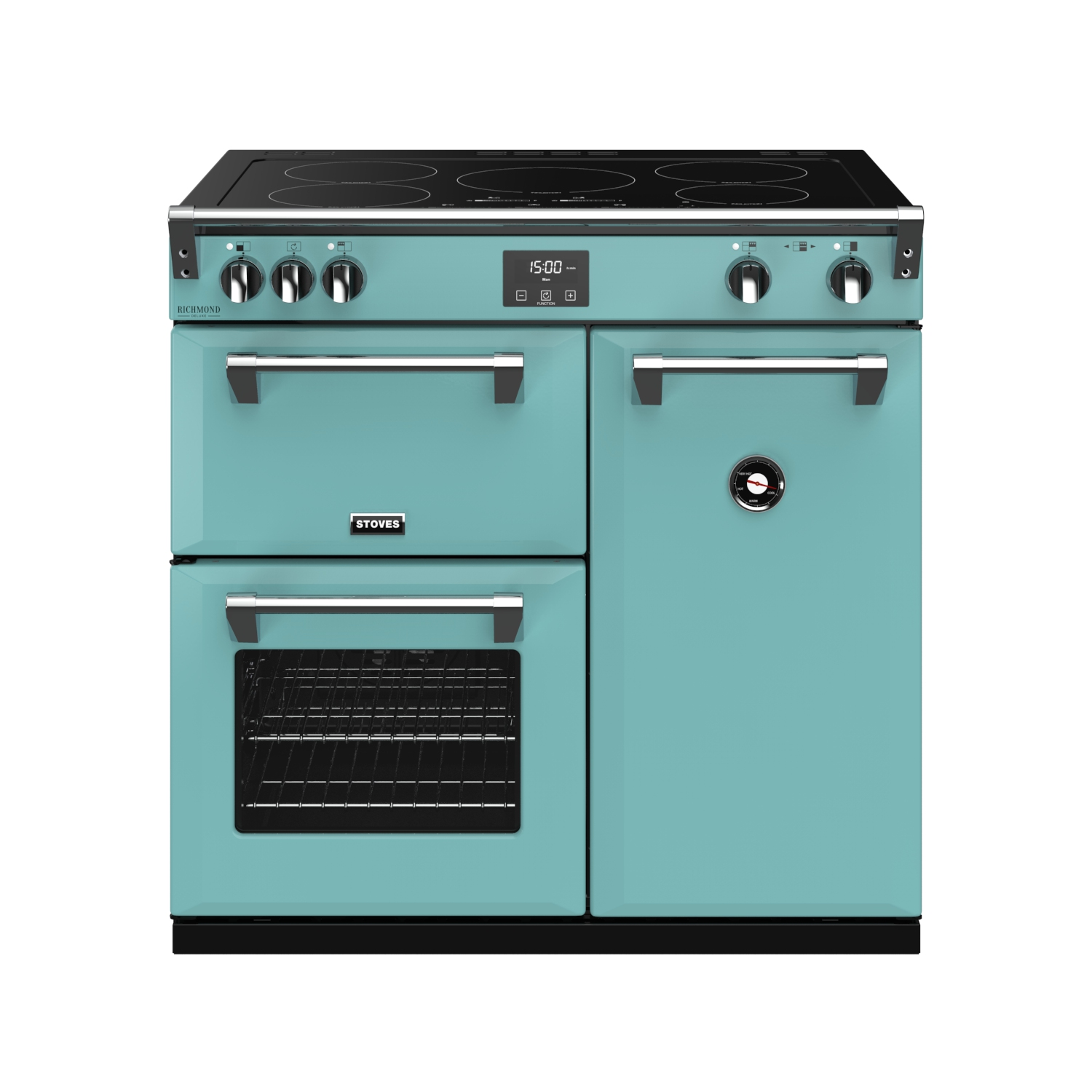 (EEK Country 164 Liter) Induktion, STOVES S900 EI Standherd Blue/Chrom Deluxe Induktion A, Richmond