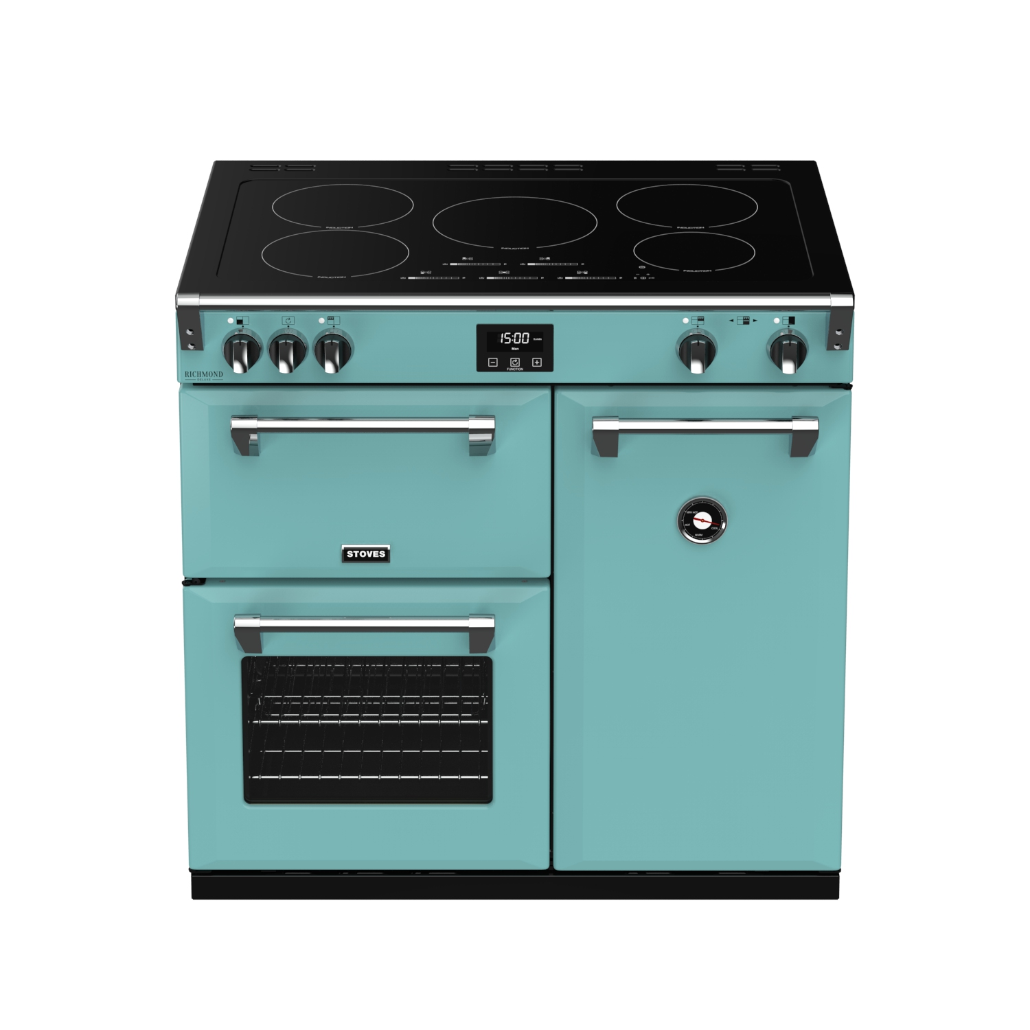 S900 STOVES Induktion Deluxe Liter) Blue/Chrom 164 A, Standherd Richmond (EEK Induktion, EI Country