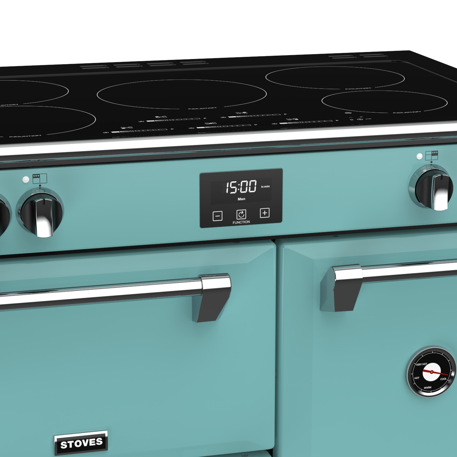 (EEK Country 164 Liter) Induktion, STOVES S900 EI Standherd Blue/Chrom Deluxe Induktion A, Richmond