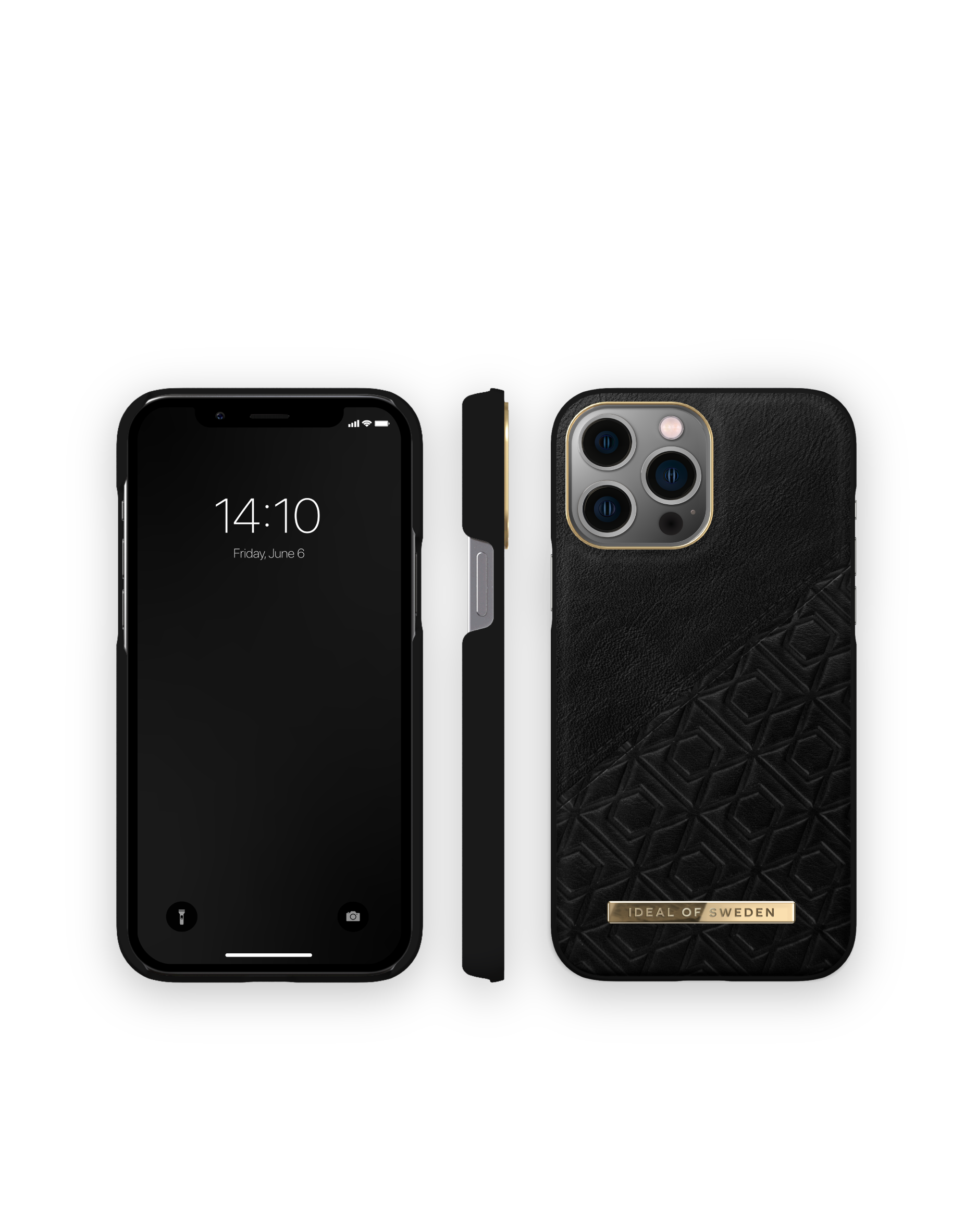 IDEAL OF Black Embossed Apple, Backcover, IDACAW21-I2167-328, Max, iPhone 13 SWEDEN Pro