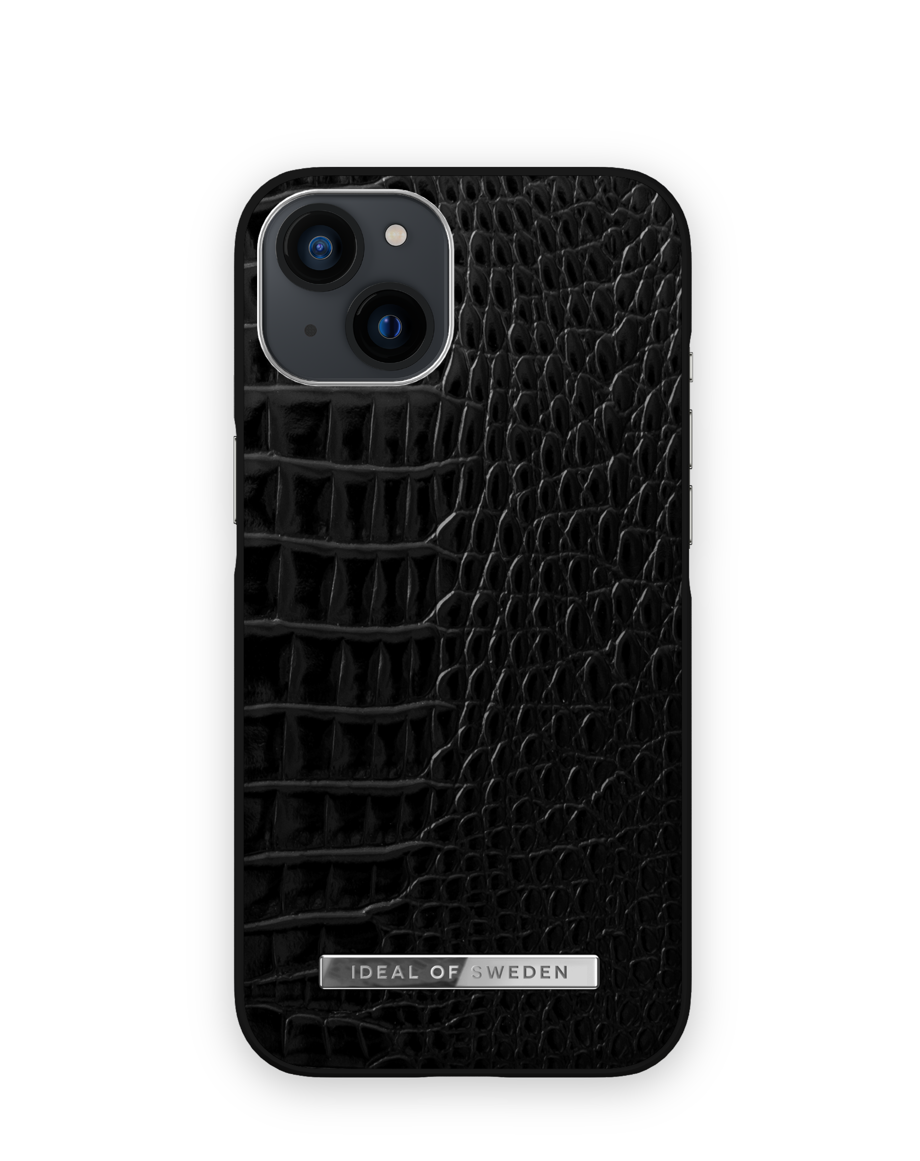 IDACSS22-I2161-306, Apple, Noir Croco iPhone Recycled Backcover, SWEDEN IDEAL 13, - OF Silver Neo