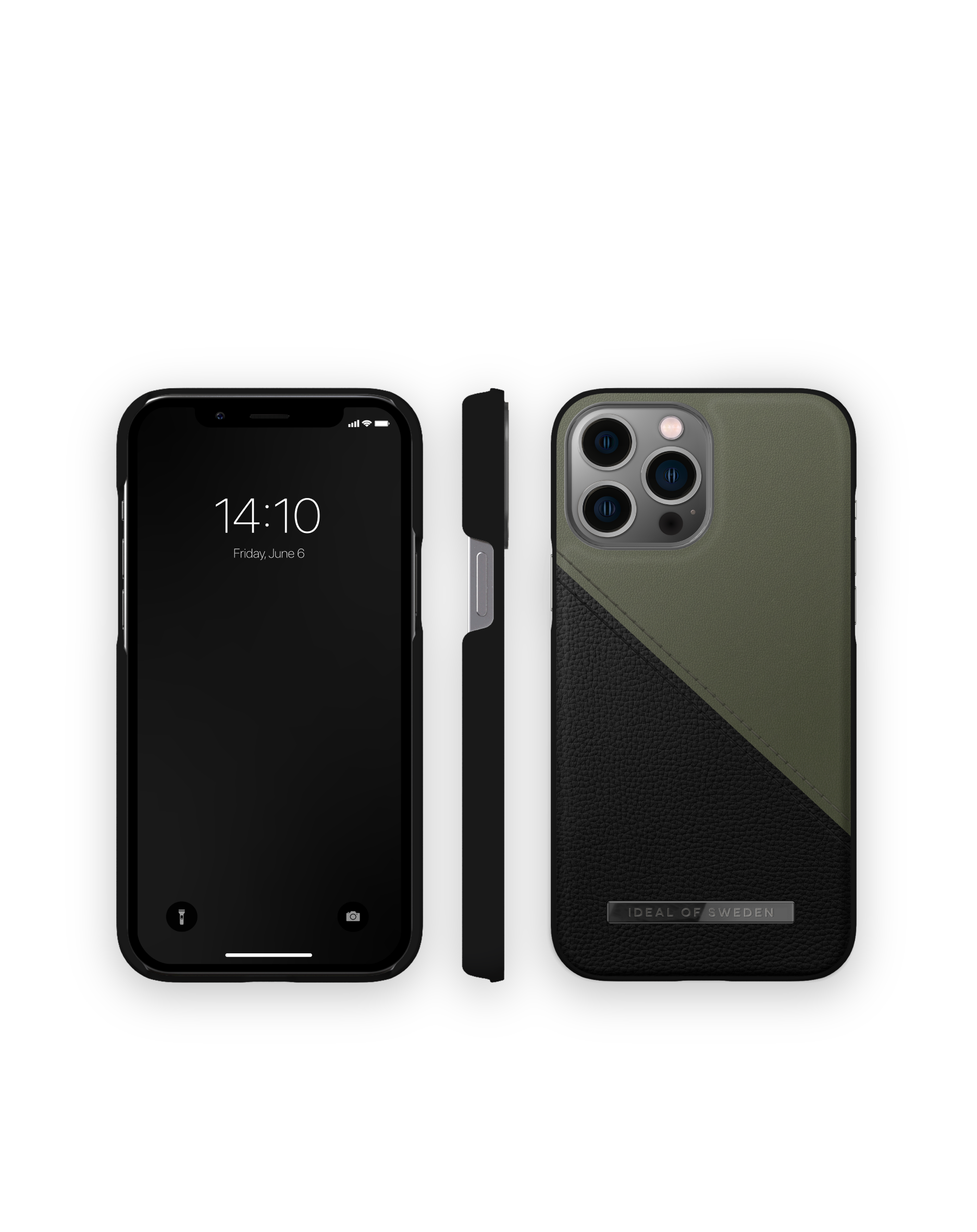 IDEAL OF SWEDEN IDACAW21-I2167-362, Max, Khaki Backcover, Pro iPhone 13 Apple, Onyx Black