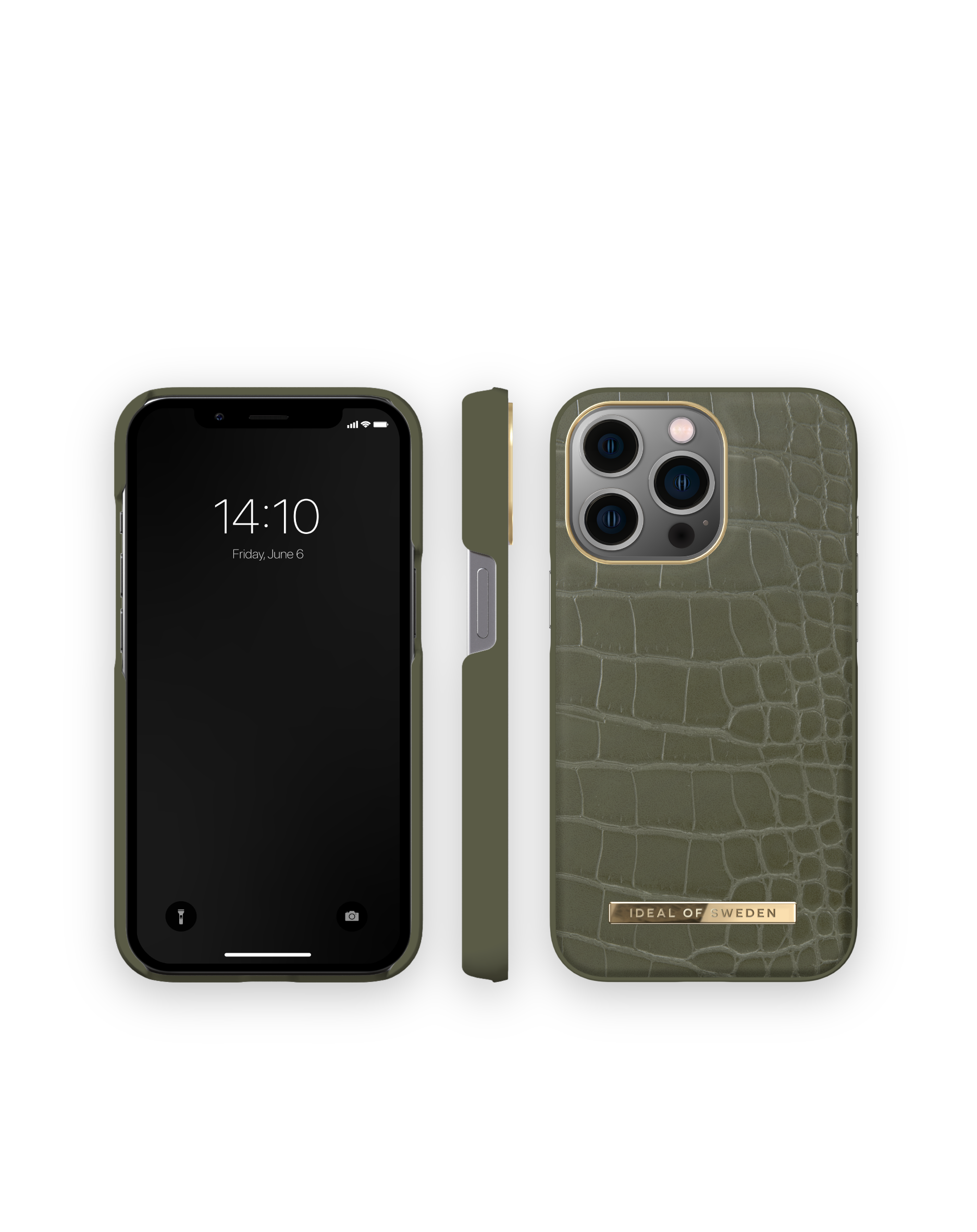 Backcover, Apple, iPhone IDEAL Pro, 13 SWEDEN IDACAW21-I2161P-327, Croco OF Khaki