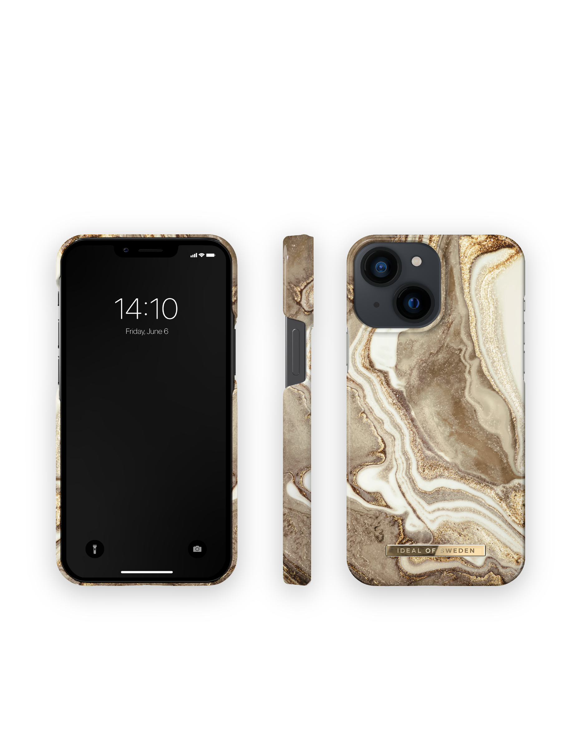 IDEAL OF SWEDEN IDFCGM19-I2154-164, Backcover, Sand 13 iPhone Golden Marble Apple, Mini