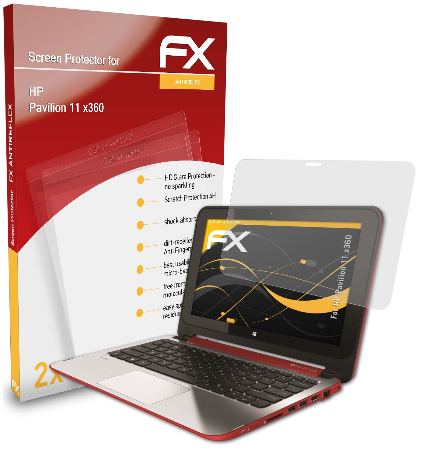 ATFOLIX FX-Antireflex Displayschutz(für Pavilion HP x360) 11 2x