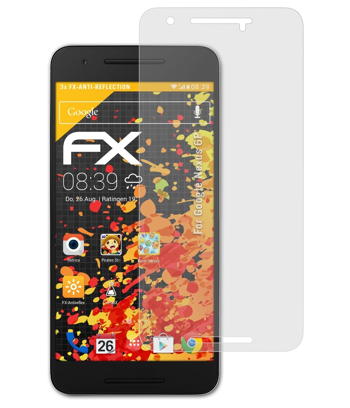 FX-Antireflex 6P) Displayschutz(für 3x ATFOLIX Google Nexus