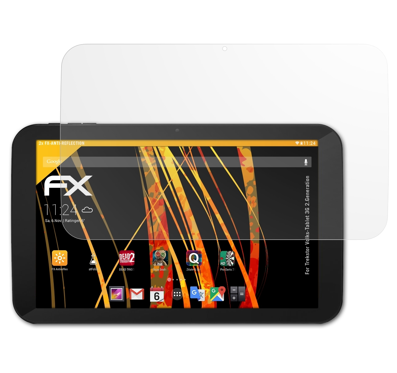 3G Displayschutz(für FX-Antireflex ATFOLIX Trekstor 2x Volks-Tablet (2.Generation))