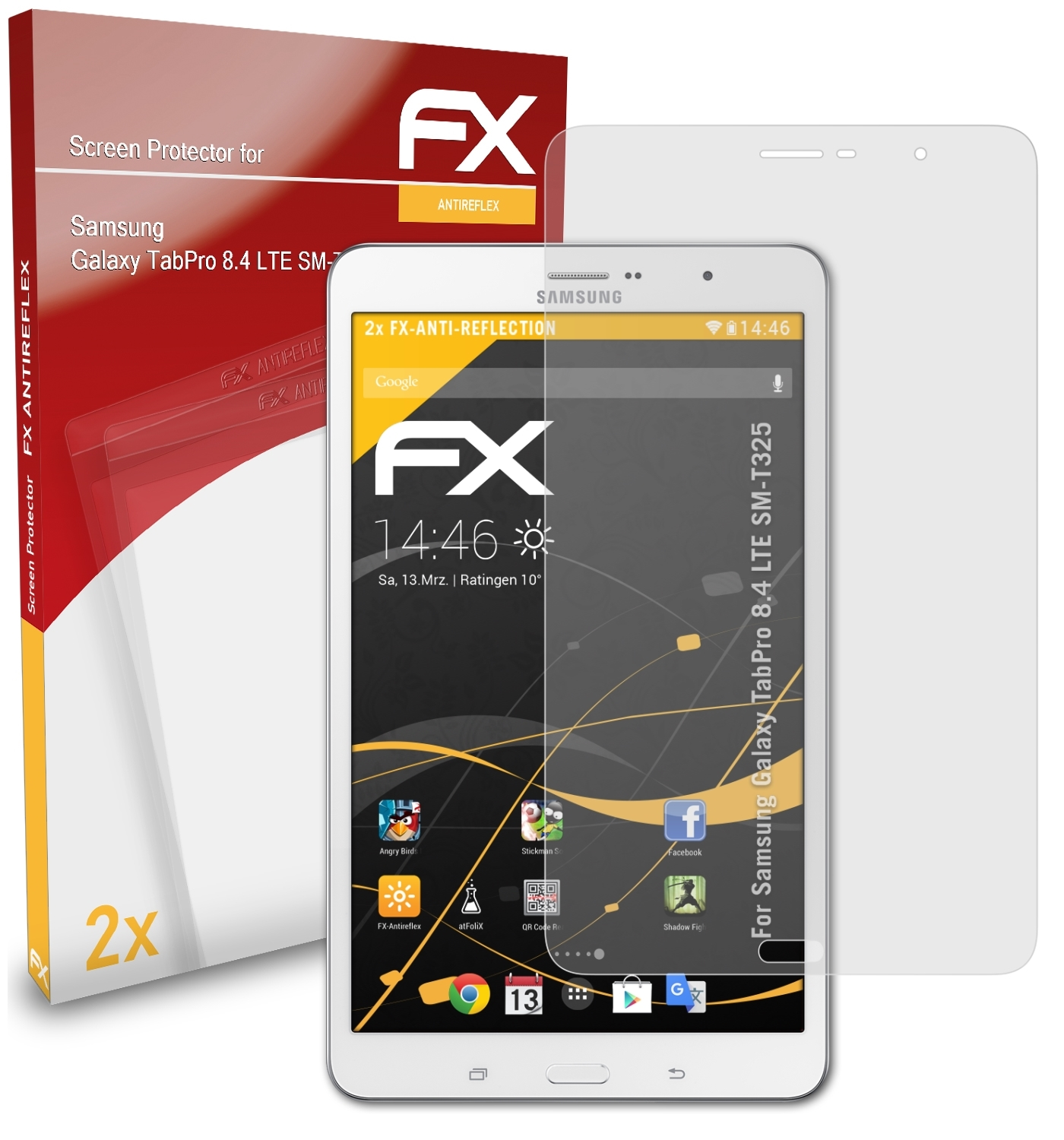 ATFOLIX 2x FX-Antireflex Displayschutz(für Samsung (SM-T325)) 8.4 LTE Galaxy TabPro