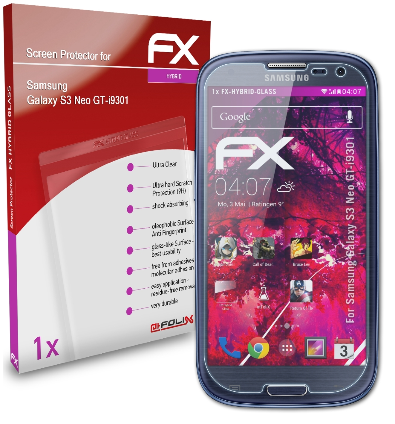 FX-Hybrid-Glass Schutzglas(für Galaxy Samsung (GT-i9301)) ATFOLIX S3 Neo