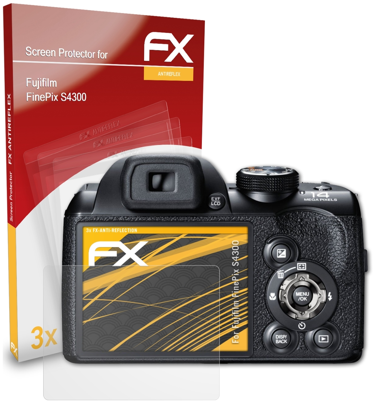 FX-Antireflex S4300) 3x FinePix Fujifilm Displayschutz(für ATFOLIX