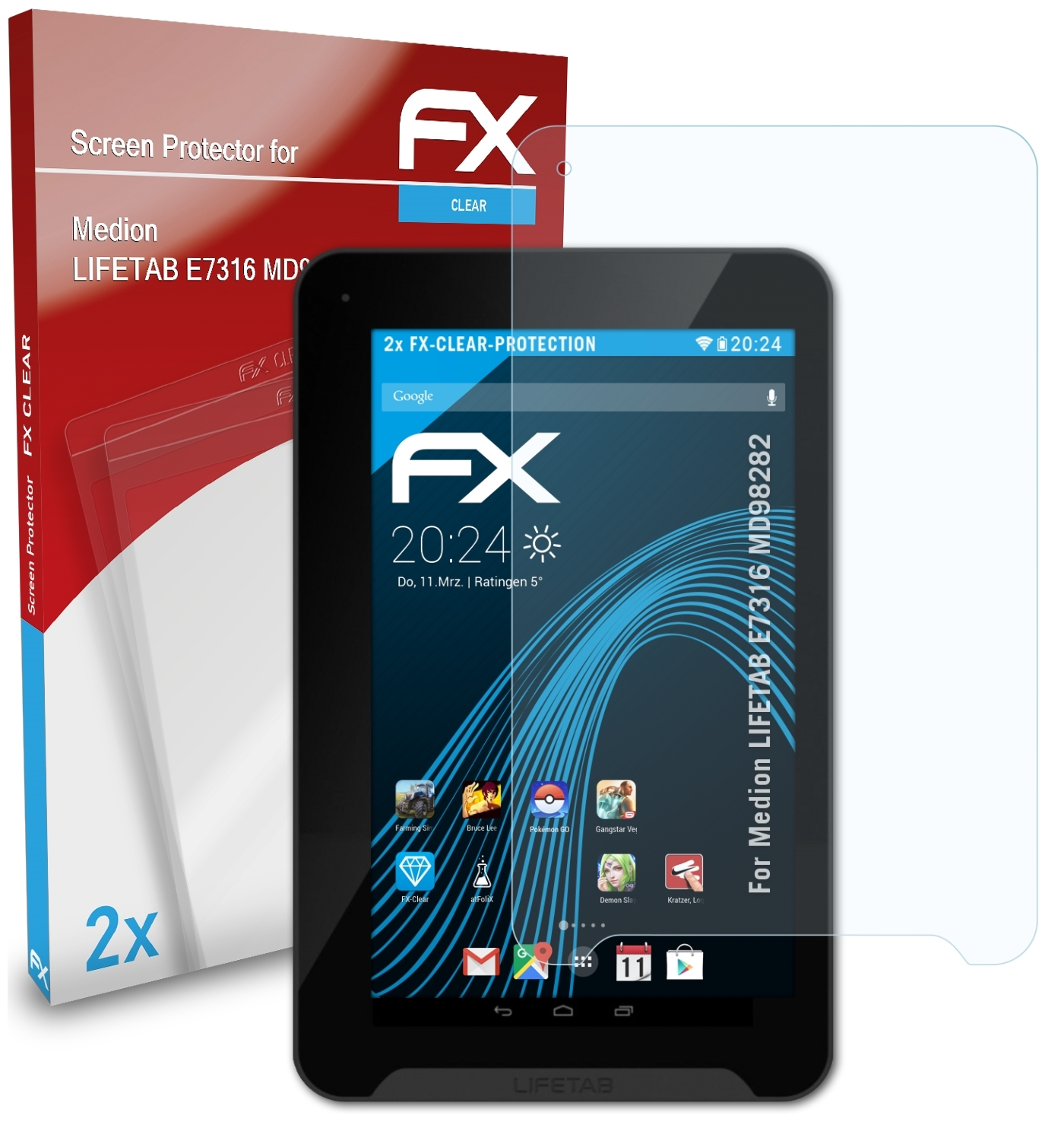 ATFOLIX 2x FX-Clear Displayschutz(für Medion E7316 (MD98282)) LIFETAB