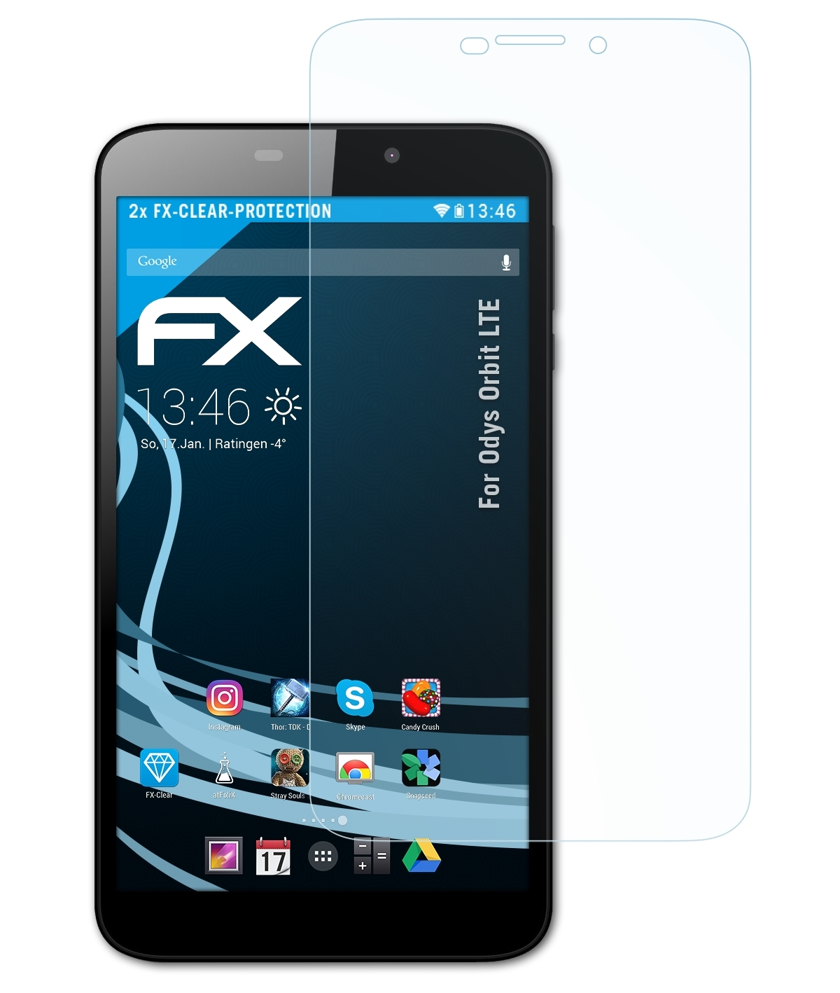 ATFOLIX 2x FX-Clear Odys Orbit Displayschutz(für LTE)