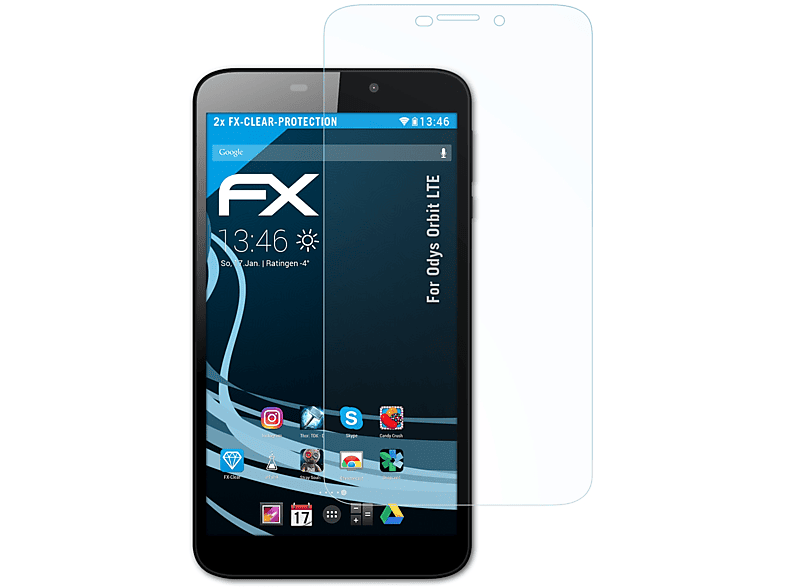 ATFOLIX 2x FX-Clear Displayschutz(für LTE) Odys Orbit