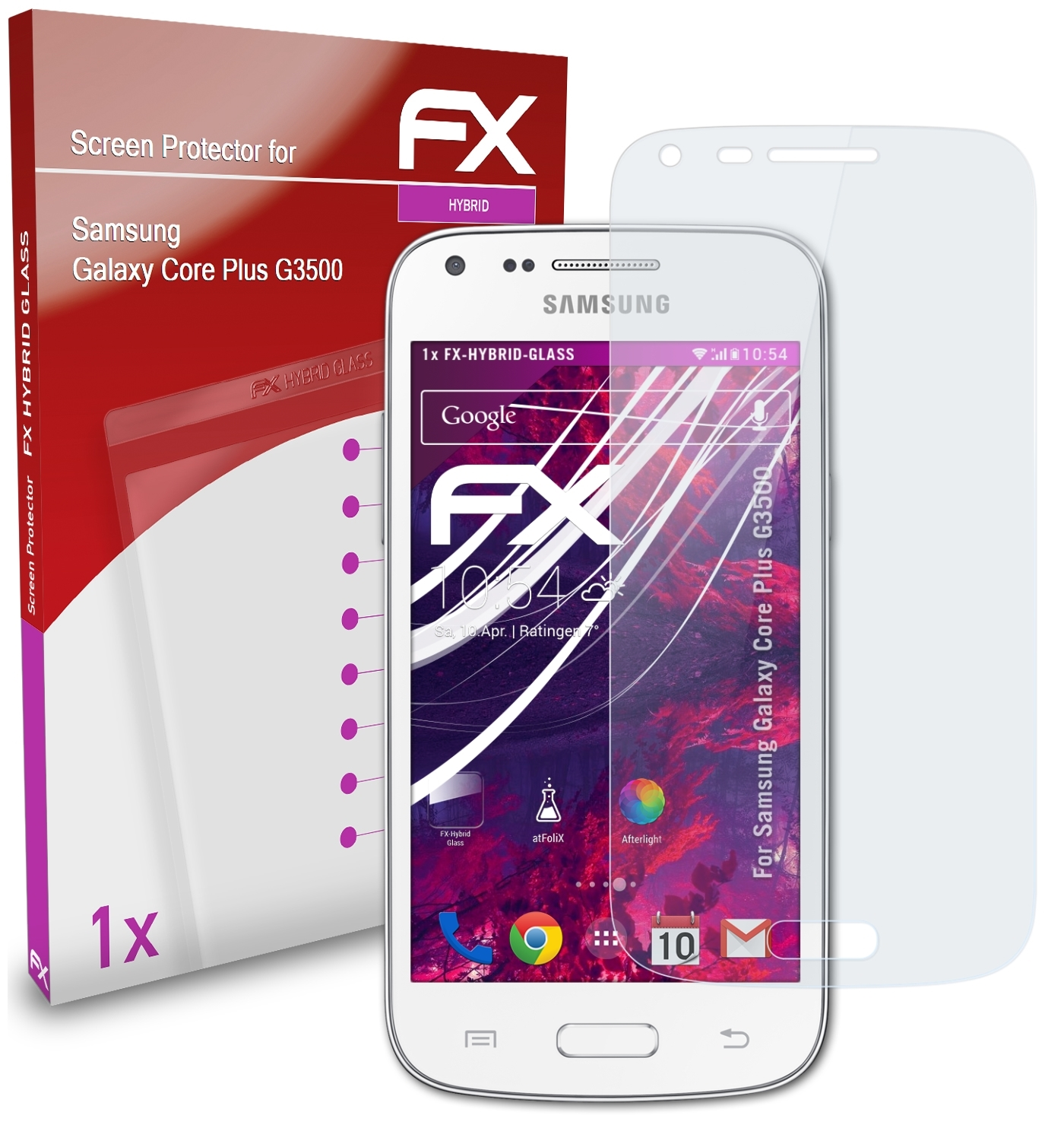 ATFOLIX FX-Hybrid-Glass Samsung Core G3500) Plus Galaxy Schutzglas(für
