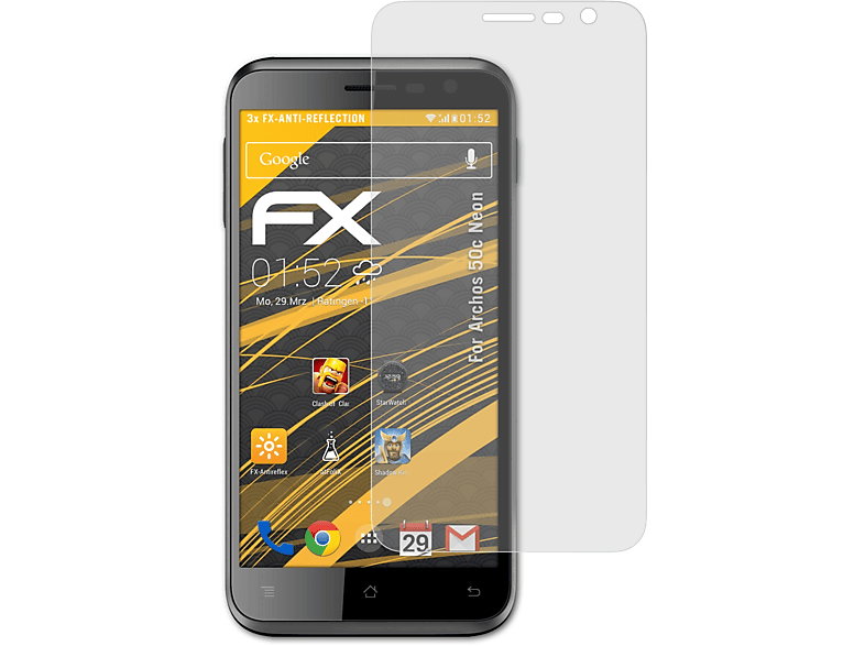 ATFOLIX 3x FX-Antireflex Displayschutz(für Archos 50c Neon)