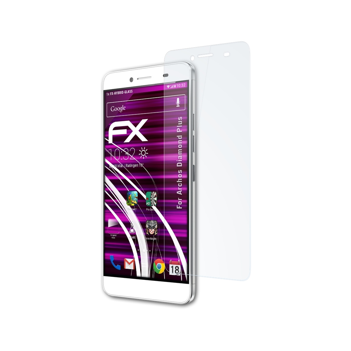 ATFOLIX FX-Hybrid-Glass Schutzglas(für Archos Plus) Diamond