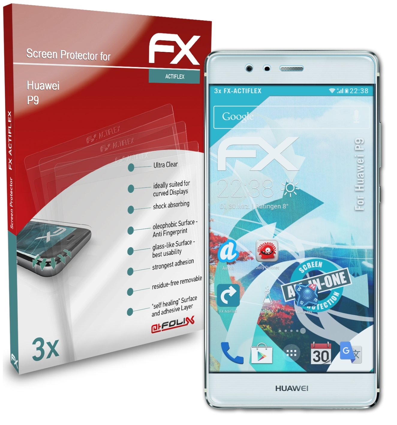 FX-ActiFleX 3x ATFOLIX Displayschutz(für Huawei P9)