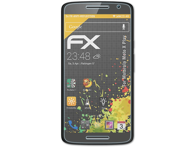 ATFOLIX 3x FX-Antireflex Moto Displayschutz(für Motorola X Play)
