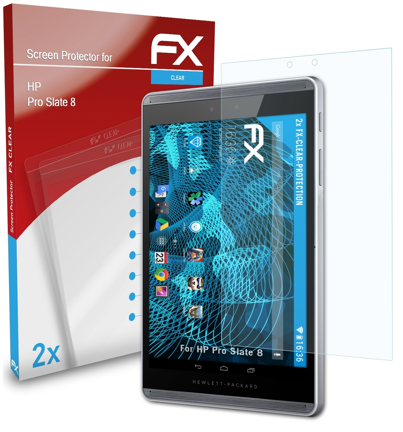 ATFOLIX 2x FX-Clear 8) Displayschutz(für HP Pro Slate
