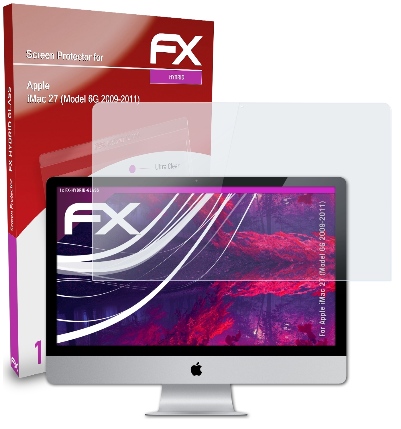 ATFOLIX FX-Hybrid-Glass Apple 2009-2011)) 6G Schutzglas(für iMac (Model 27
