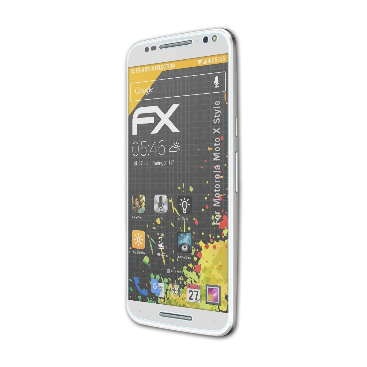 ATFOLIX 3x FX-Antireflex Motorola Displayschutz(für Style) X Moto