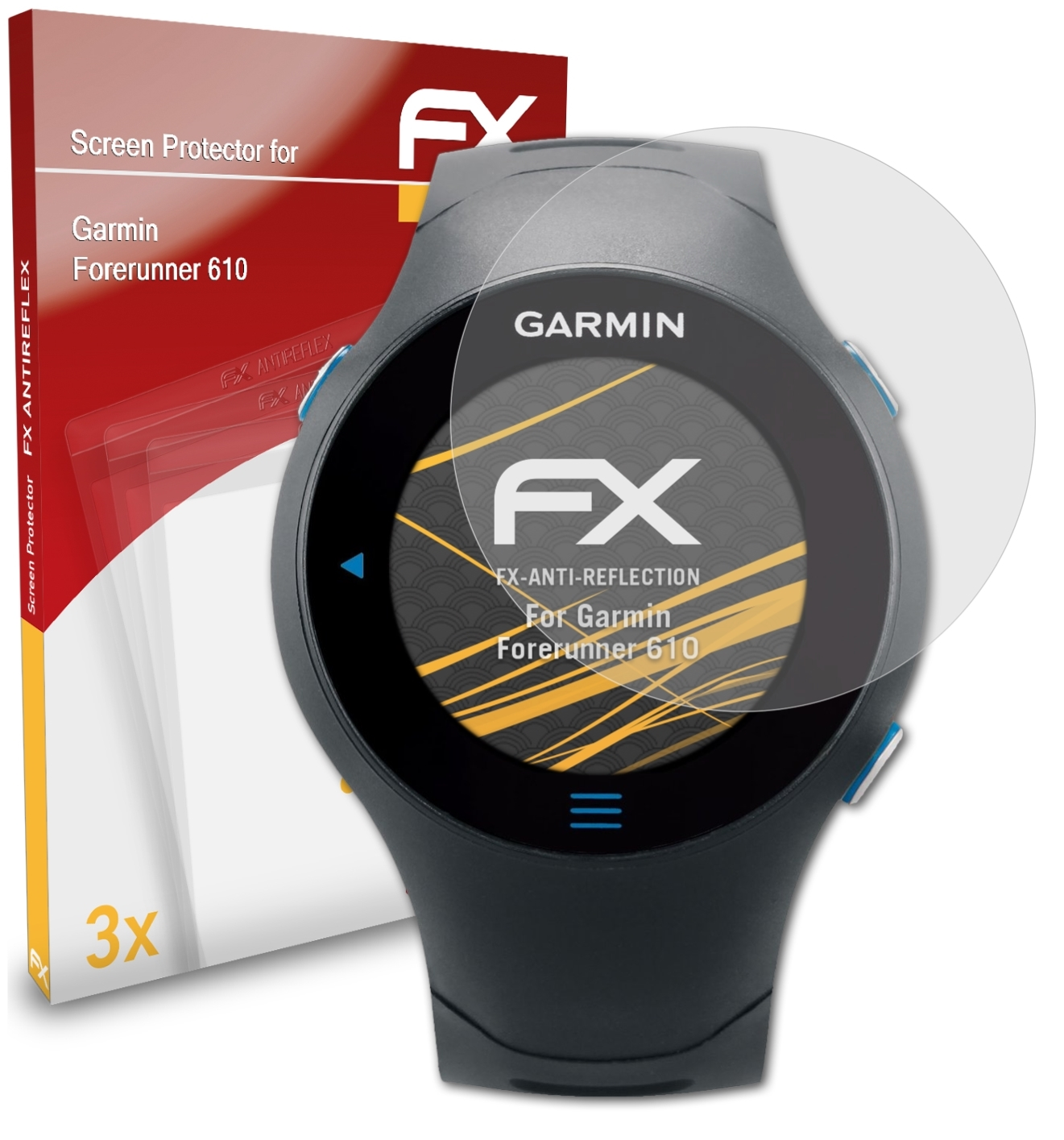 3x FX-Antireflex 610) Garmin ATFOLIX Displayschutz(für Forerunner