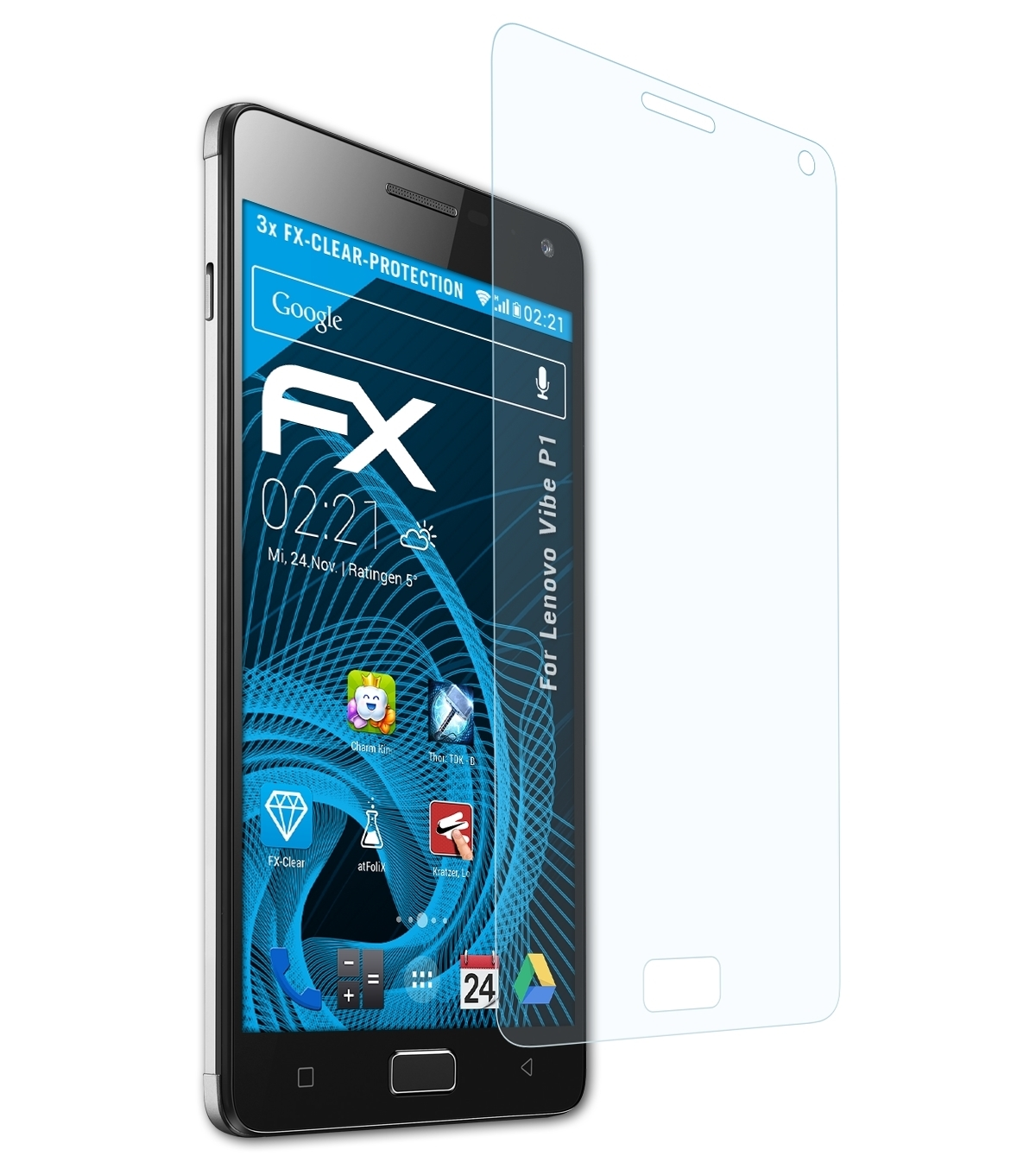 FX-Clear 3x Lenovo Displayschutz(für Vibe P1) ATFOLIX