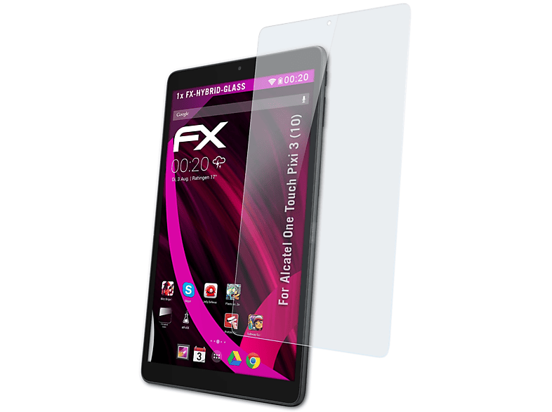 ATFOLIX FX-Hybrid-Glass 3 (10)) Schutzglas(für Touch One Pixi Alcatel