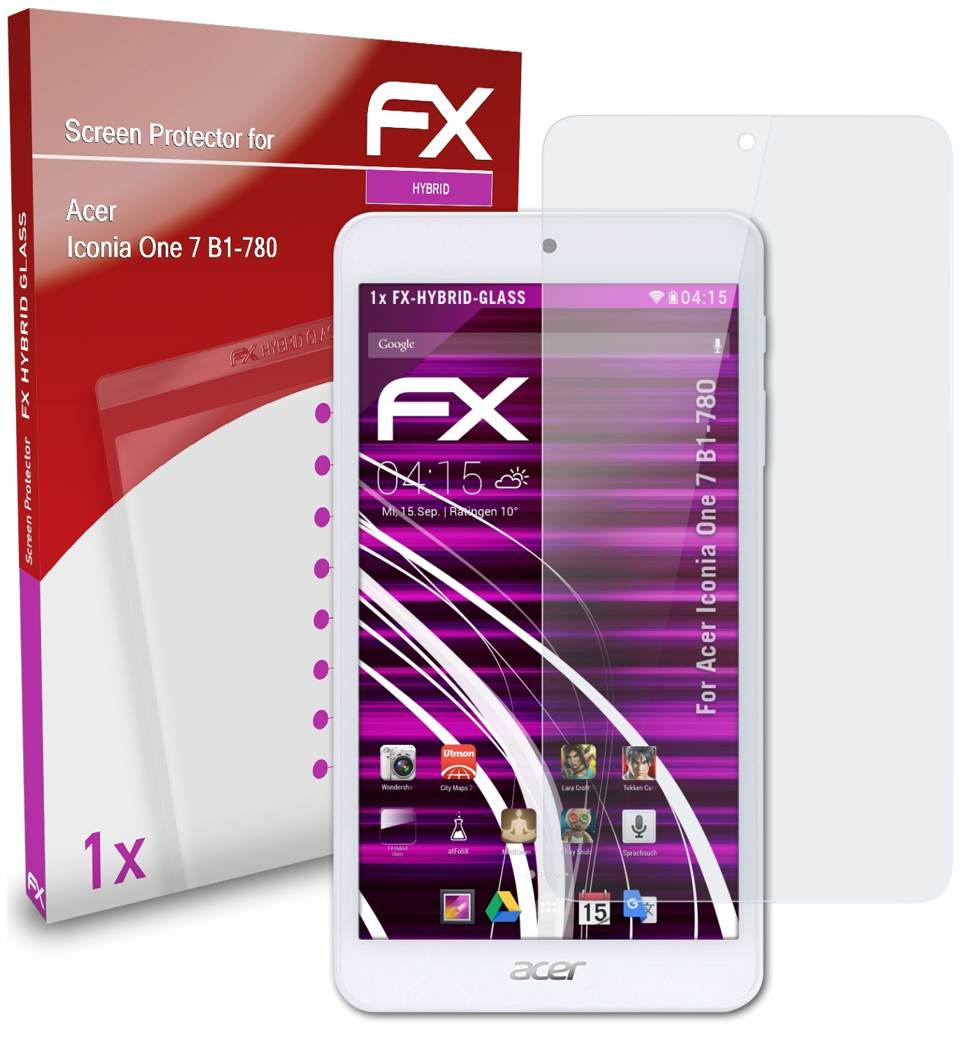 FX-Hybrid-Glass 7 (B1-780)) Iconia One Schutzglas(für ATFOLIX Acer