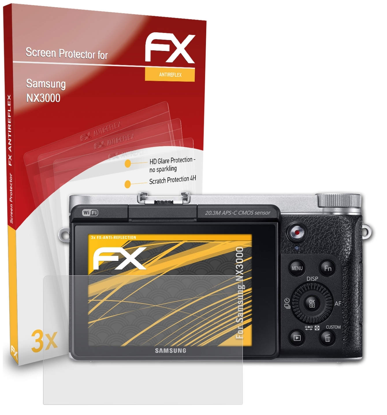 ATFOLIX 3x Samsung Displayschutz(für FX-Antireflex NX3000)