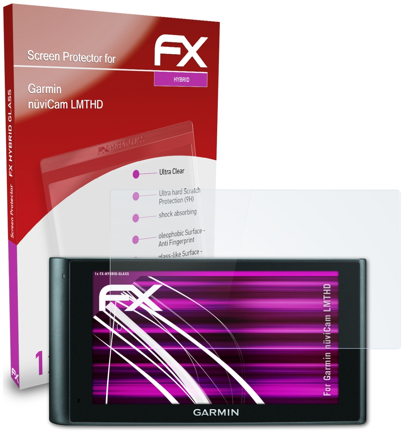 Schutzglas(für ATFOLIX FX-Hybrid-Glass Garmin nüviCam LMTHD)