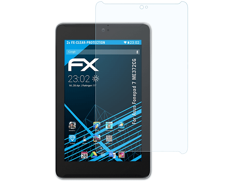 ATFOLIX 2x FX-Clear Displayschutz(für Asus Fonepad 7 (ME372CG))