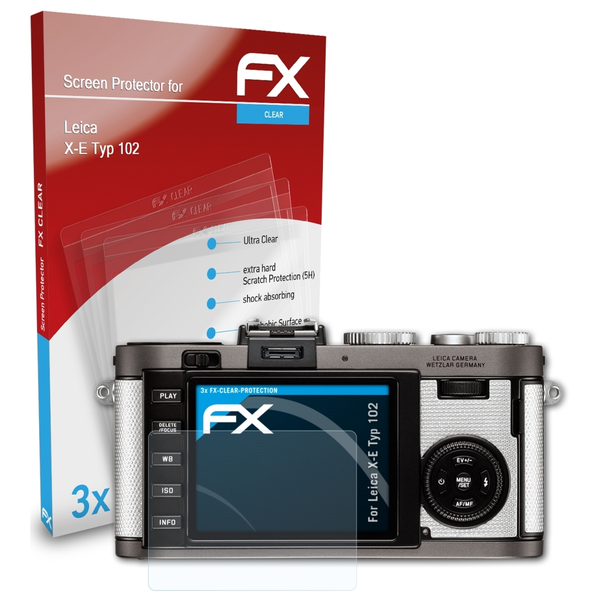 ATFOLIX (Typ Leica Displayschutz(für X-E 3x 102)) FX-Clear